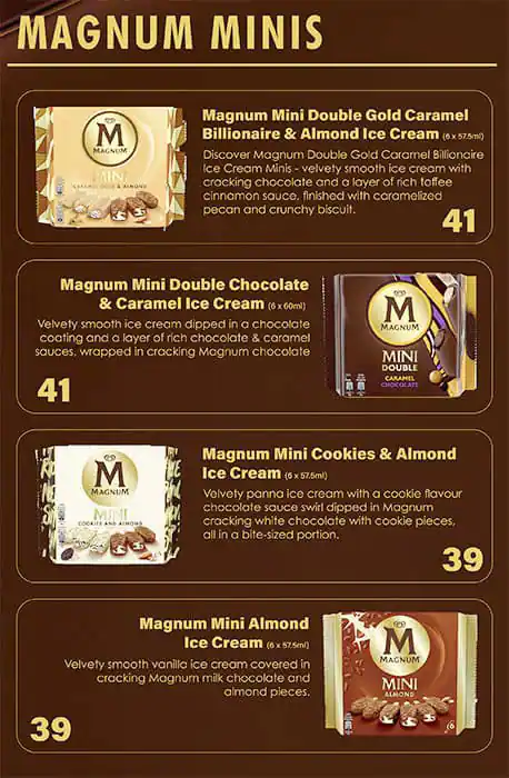 Magnum Dessert Shop - True to Pleasure Menu 