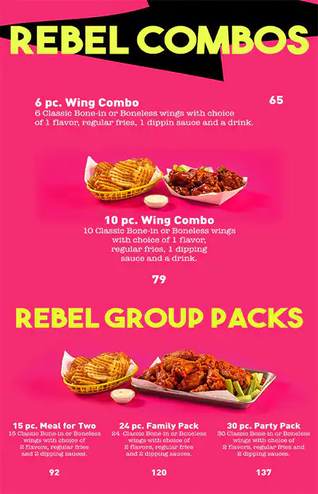 Rebel Wings Menu in Barsha 