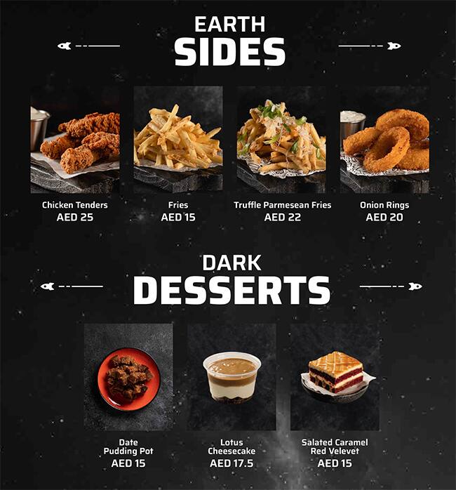 Alien Burger Menu in Jumeirah 