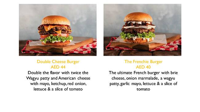 The Burger Fix Menu in Jumeirah 