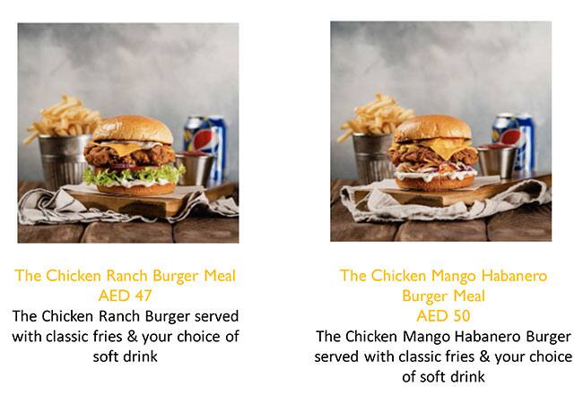 The Burger Fix Menu in Jumeirah 