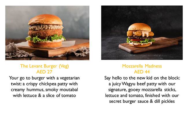 The Burger Fix Menu in Jumeirah 