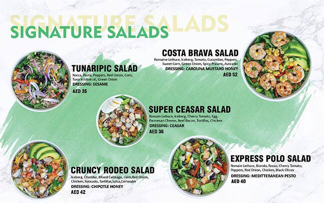 Perfetto Salad Menu in New Dubai 