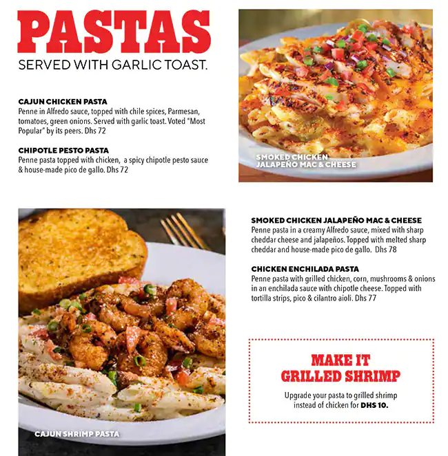 Chili's Menu in Mall of the Emirates, Al Barsha, Dubai 