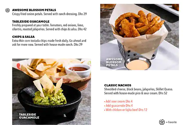 Chili's Menu in Mall of the Emirates, Al Barsha, Dubai 