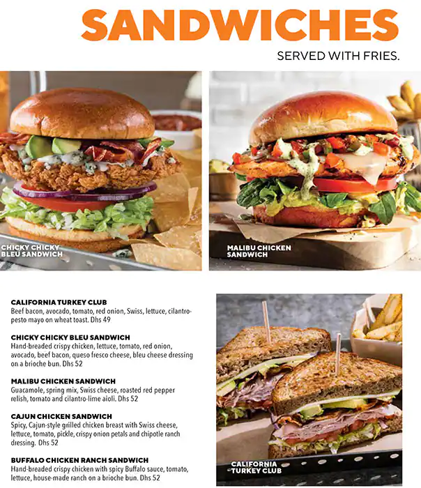 Chili's Menu in Mall of the Emirates, Al Barsha, Dubai 