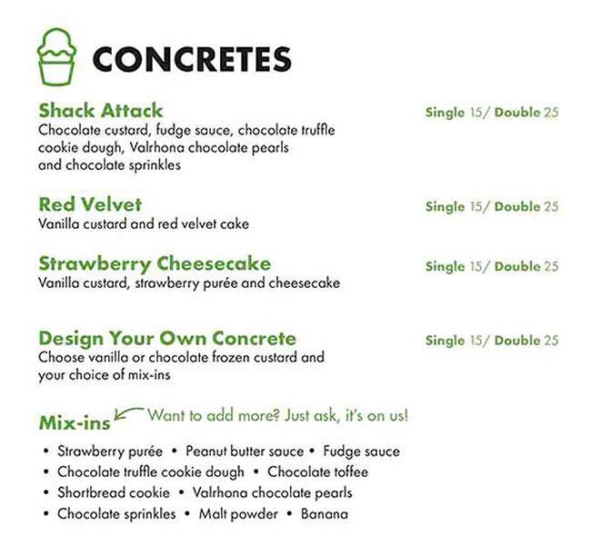 Shake Shack Menu in Deira 