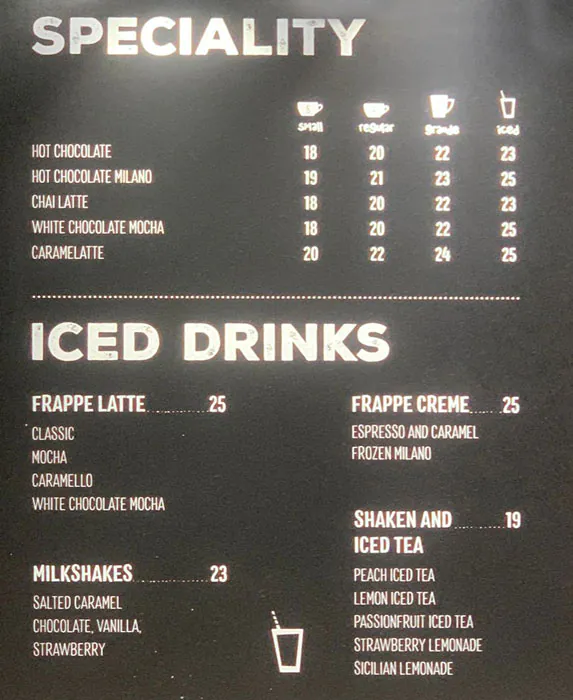 Caffè Nero Menu in City Centre Mirdif, Mirdif, Dubai 