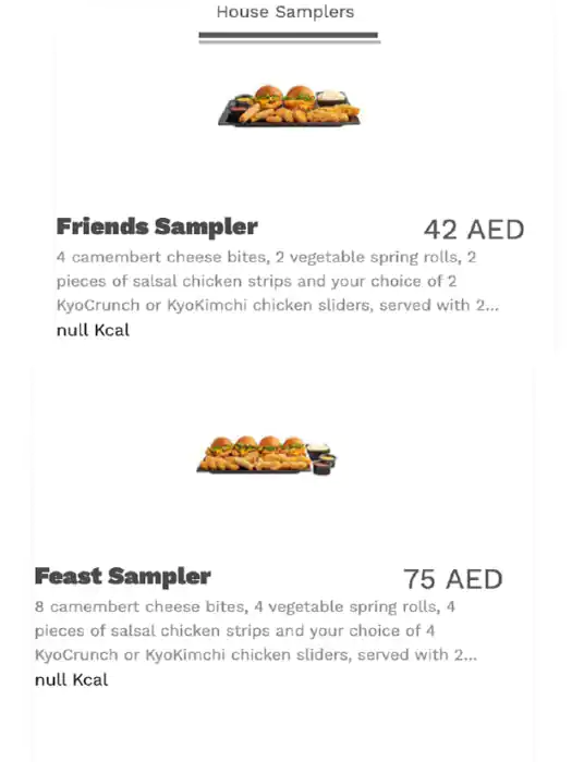 KyoChon Menu in Mall of the Emirates, Al Barsha, Dubai 