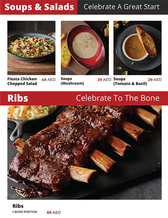 Applebee's Menu in Burj Khalifa Area 