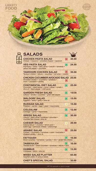 Liberty Food Menu in Al Quoz, Dubai 