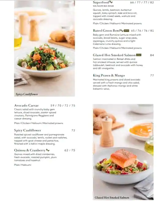 Cafe Bateel Menu in Dubai Media City, Dubai 