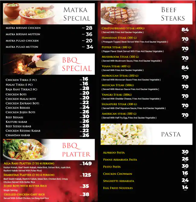 Best restaurant menu near Chinese Indian