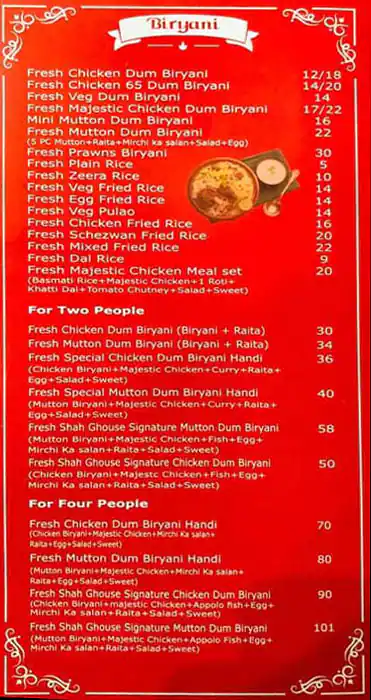 Shah Ghouse Menu in Al Nahda, Dubai 