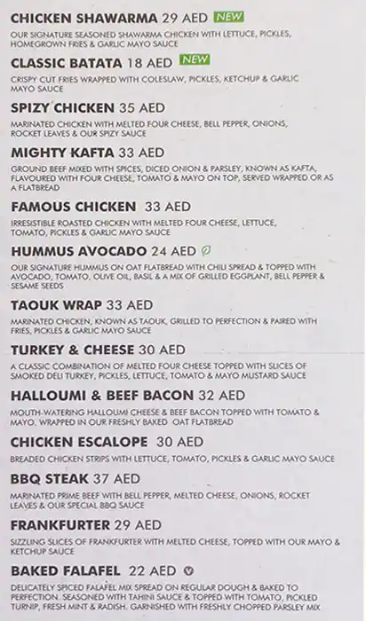 Zaatar w Zeit - زعتر وزيت Menu 