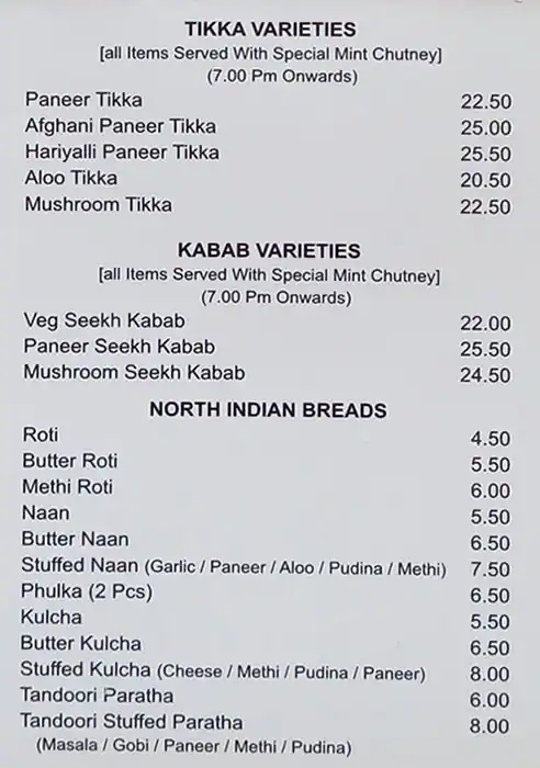 Saravanaa Bhavan Menu in Al Muteena, Dubai 