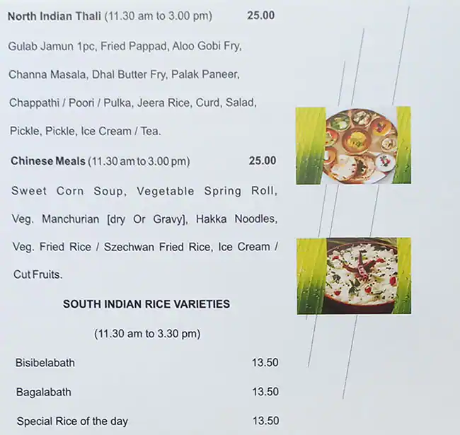 Saravanaa Bhavan Menu in Al Muteena, Dubai 