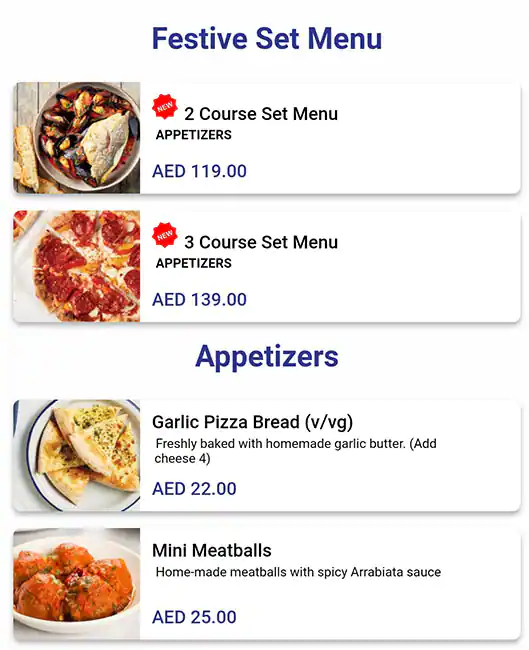 Tasty food Pizzamenu The Dubai Mall,Downtown Dubai, Dubai