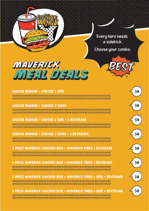 Chick Maverick Menu in Deira 