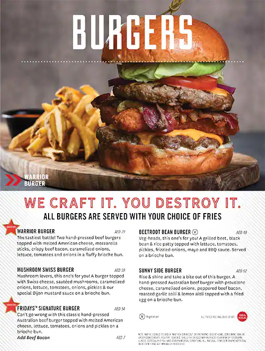 TGI Fridays Menu in Dubai Festival City Mall, Festival City, Dubai 