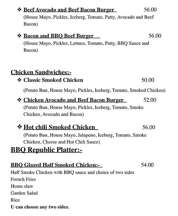 BBQ REPUBLIC Menu in Financial Center 