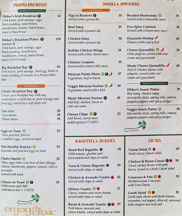 Best restaurant menu near Financial Center