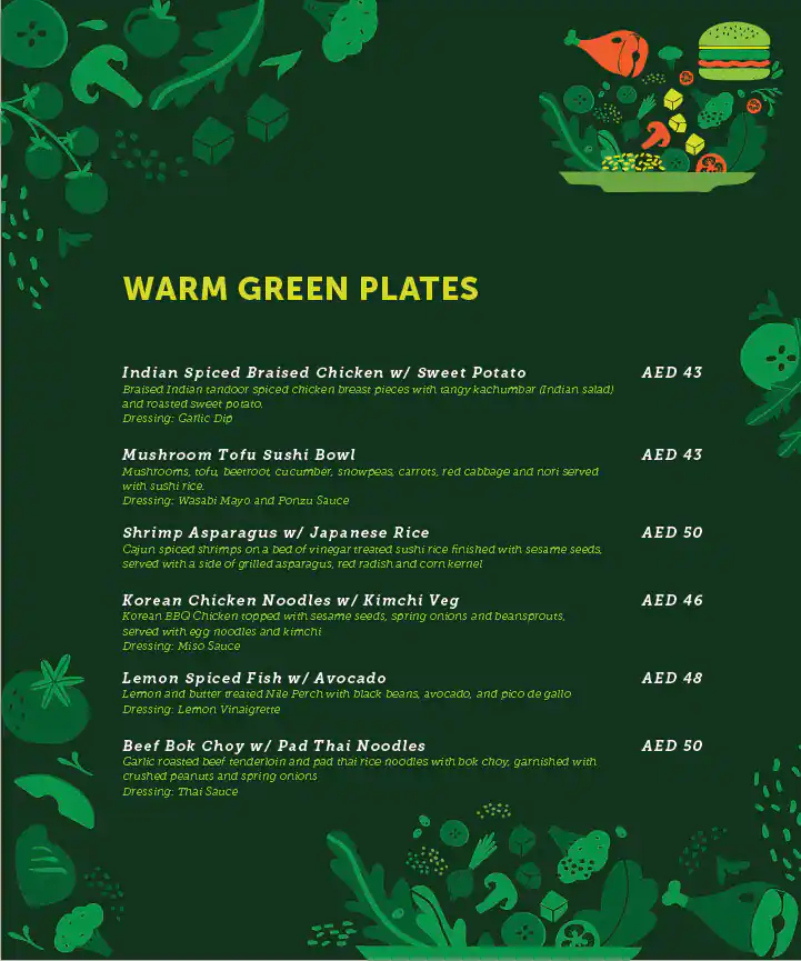 The Green House Menu in Bur Dubai 