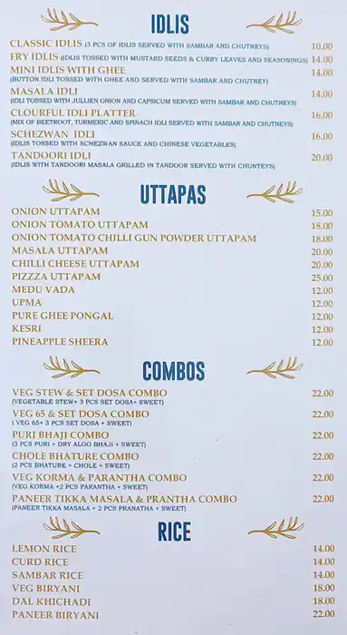 Dosa King Menu in New Dubai 