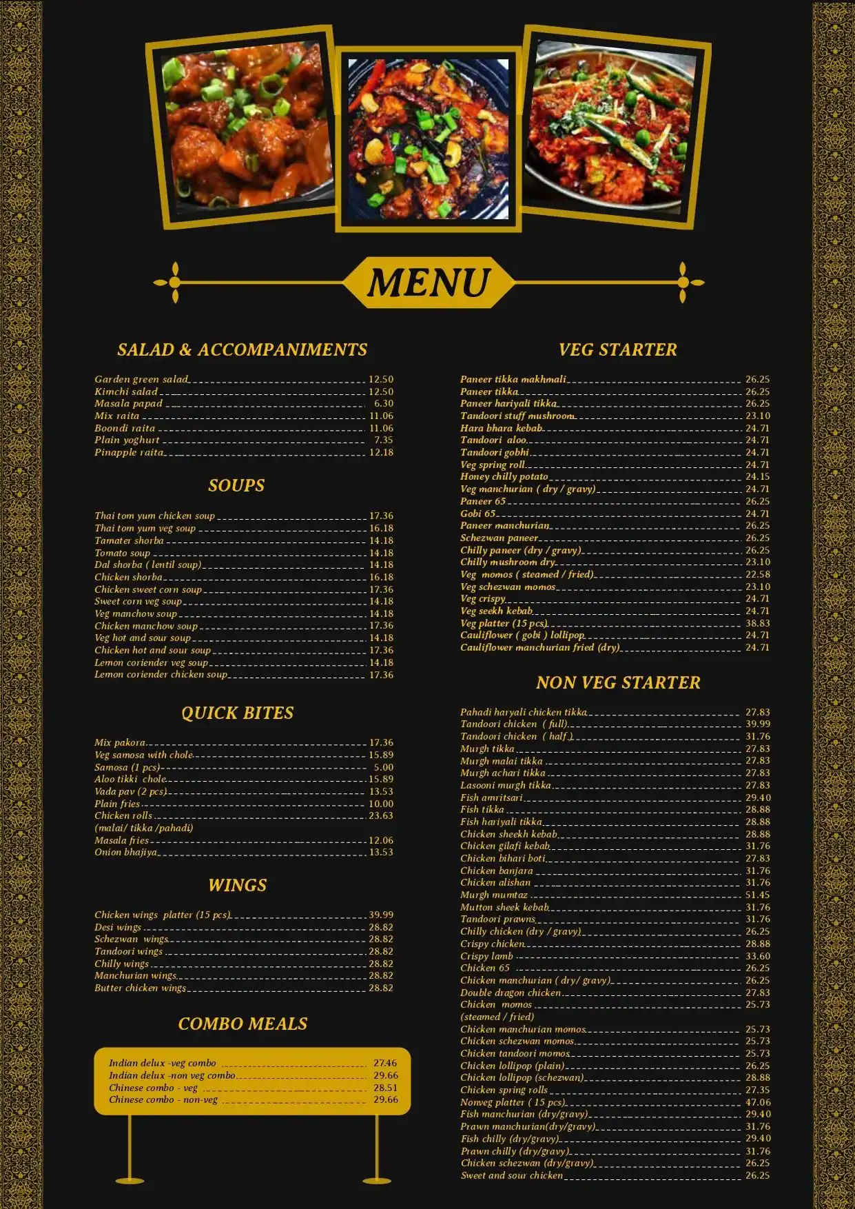 Best restaurant menu near 