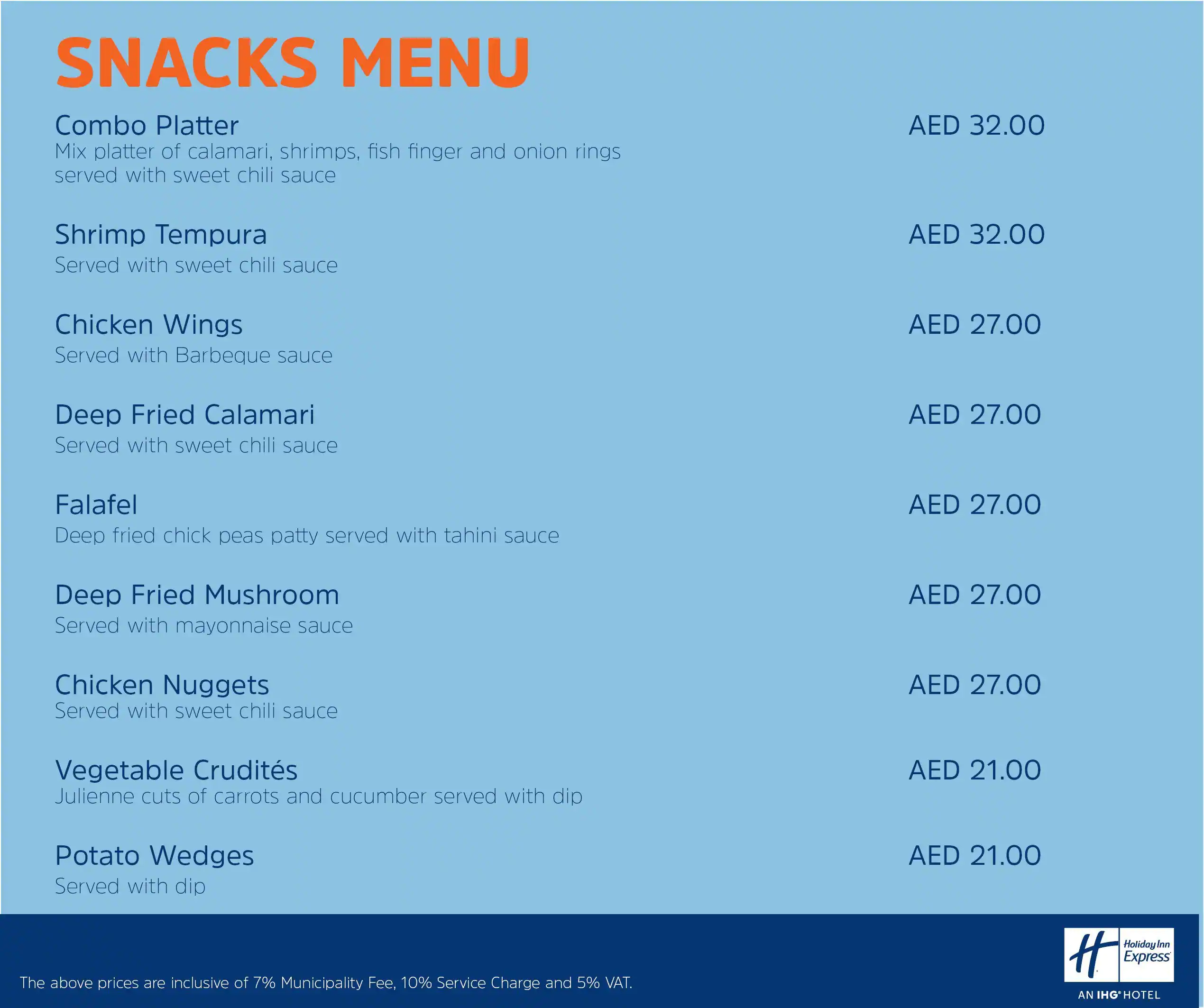 The Great Room - Holiday Inn Express Menu 