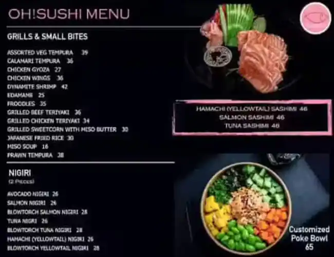 Oh! Sushi Menu in Dubailand 