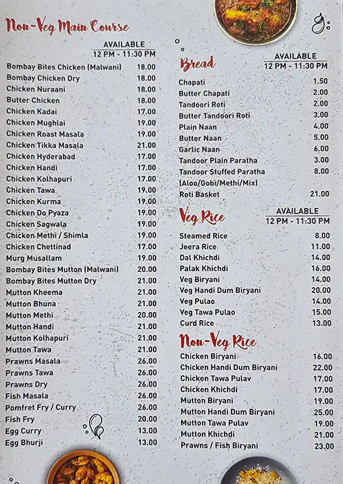 Bombay Bites - بومباي بايتس Menu 