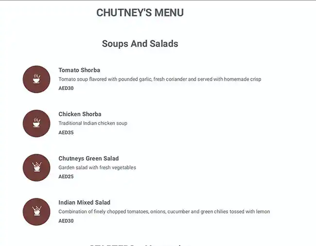 Chutneys - Mövenpick Hotel & Apartments Menu 