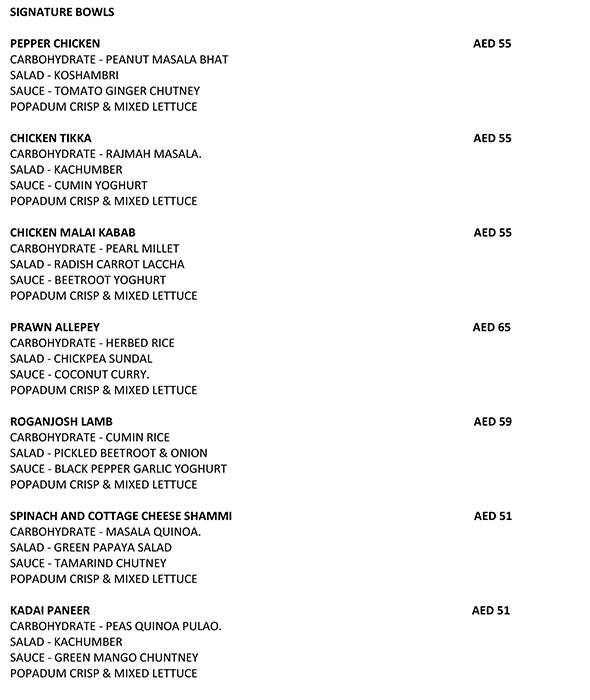 Tapori Menu in Burj Khalifa Area 