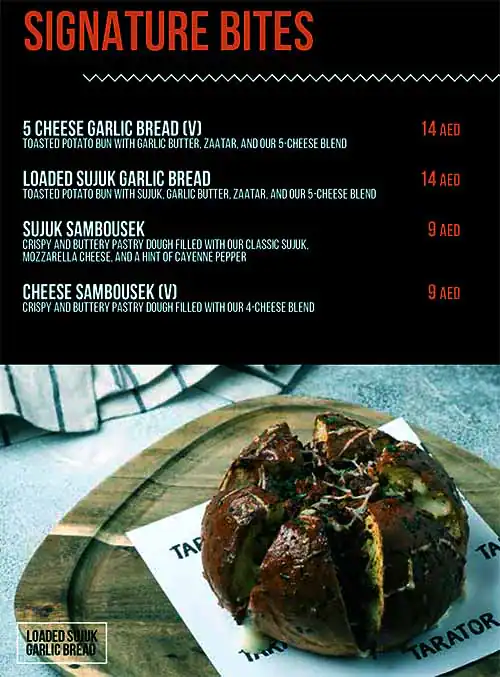 Tarator - Shawarma Wraps & Bowls Menu 