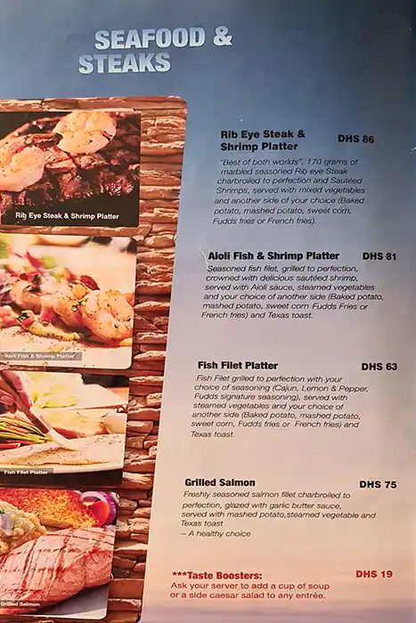 Fuddruckers Menu in Al Garhoud, Dubai 