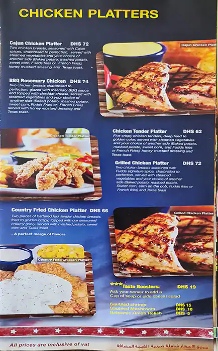 Fuddruckers Menu in Al Garhoud, Dubai 