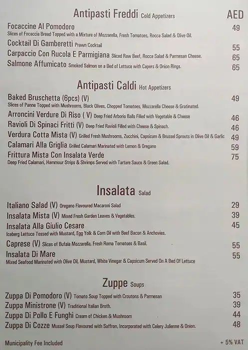 La Vigna - لافنيا Menu in Century Village, Garhoud, Dubai 