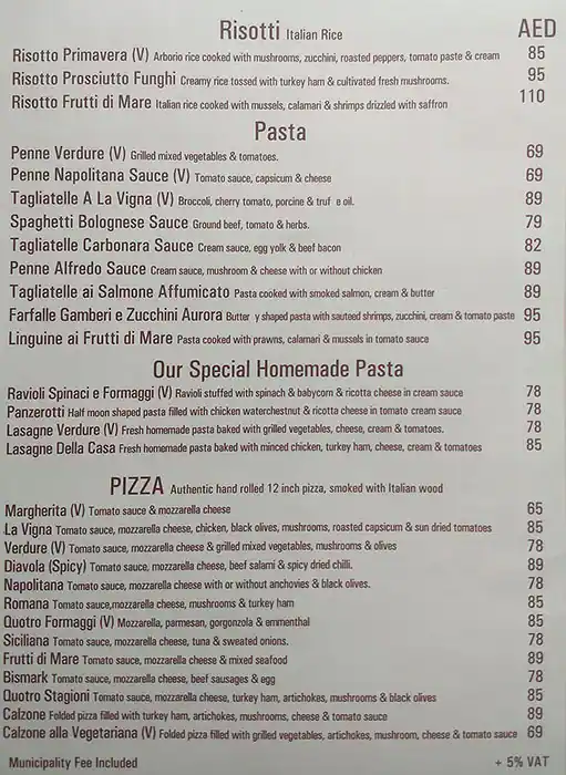 La Vigna - لافنيا Menu in Century Village, Garhoud, Dubai 