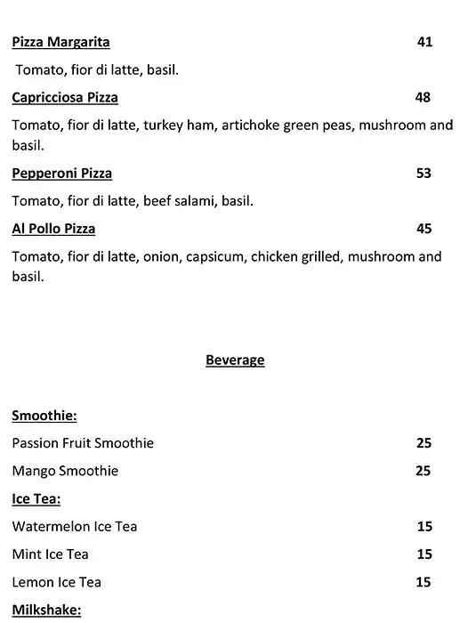 Luna Blu Restaurant Menu in Al Garhoud, Dubai 