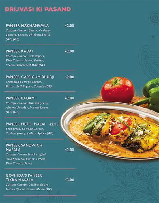 My Govinda's - ماي جوفينداز Menu 