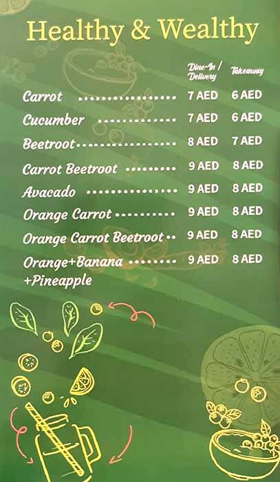 Juice Junction Cafe Menu in Naif, Dubai 