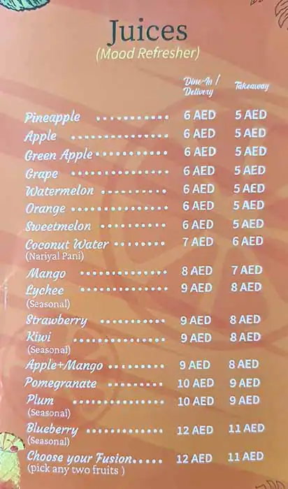 Juice Junction Cafe Menu in Naif, Dubai 