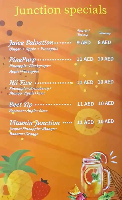 Juice Junction Cafe Menu in Naif, Dubai 