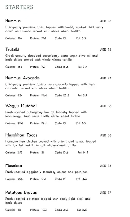 Faya Menu in Emirates Financial Towers, DIFC, Dubai 