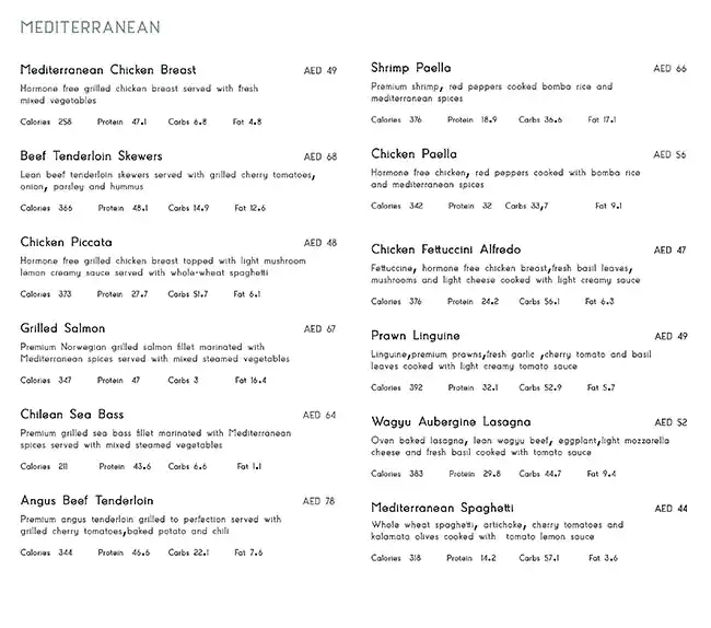 Faya Menu in Emirates Financial Towers, DIFC, Dubai 