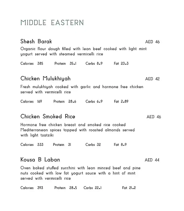 Faya Menu in Emirates Financial Towers, DIFC, Dubai 