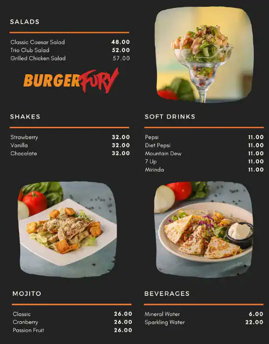 Burger Fury Menu in Financial Center 