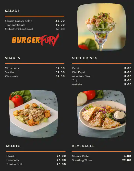 Burger Fury Menu in Jebel Ali 
