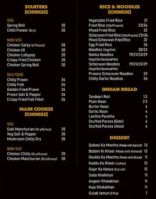 Nizamat Hyderabad Menu in Hor Al Anz, Dubai 